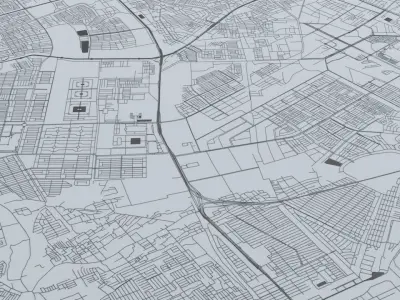Jakarta Road Network and Streets 3D model