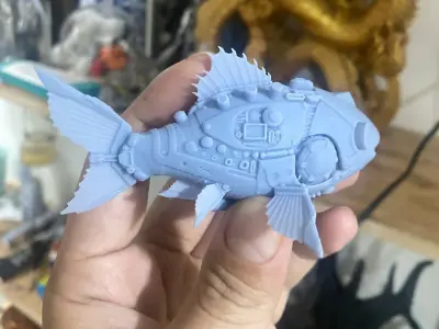 cyberpunk mechanical fish 3D print model