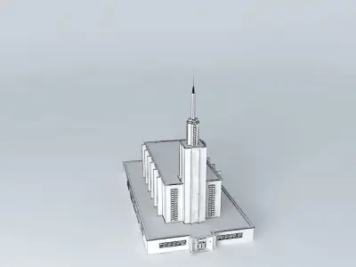 LDS. Templo Mormon, Hamilton New Zealand ,11 th operating temple Free 3D model