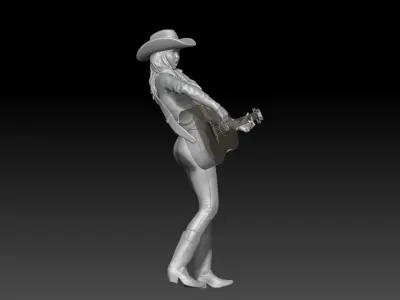 street musician girl 3 3D print model