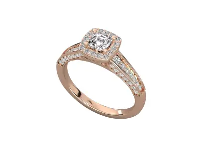 Women Light Weight Solitare Diamond Wedding Ring   1 3D print model
