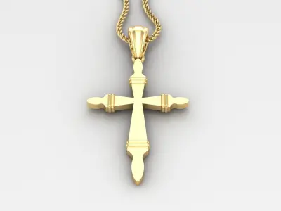 Light Gold 18K Cross Pendant 2CP085 3D print model