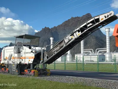 Wirtgen W2000 Asphalt Milling Machine Rigged 3D model