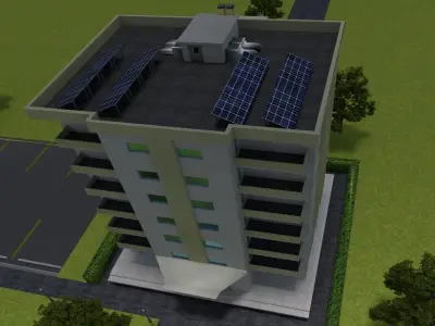 Apartment tower Free low-poly 3D model