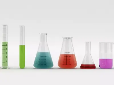 Test Tubes Flasks And Beakers 3D model