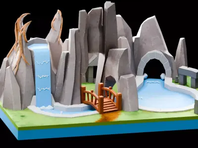 Amusement Park - Ground 3  Low-poly 3D model
