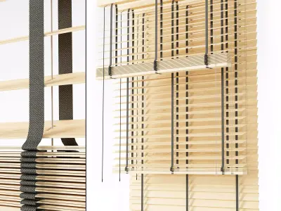 Wooden blinds Set 14 3D model