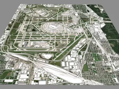 OHare International Airport Chicago USA 3D model