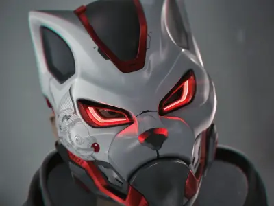 EVO CAT- cosplay sci-fi mask - DIGITAL STL FILE for 3D-PRINTING 3D print model