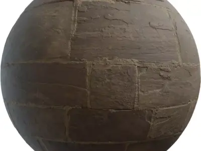 Weathered Slate Flagstone Patio PBR Texture  Texture