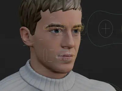 Johnny Storm 3D Model Stylized Human Torch Rigged PBR FBX OBJ Low-poly 3D model