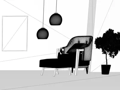 yellow room  3D model purchase