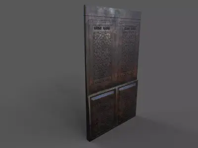 Old Wood Wall Low-poly 3D model get