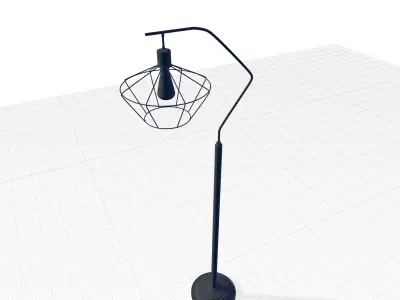 Glatt Black Task Floor Lamp 3D model