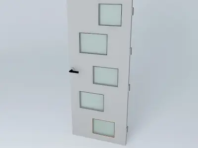 3D door, very detail with glass, lock and hinger. Free 3D model