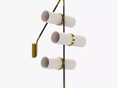 Italian Modern Brass Enameled  Parchment Wall Light by Reggiani 3D model