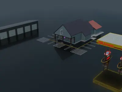 Gas Station 3D model
