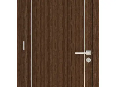 Door-075 wooden door 3D model