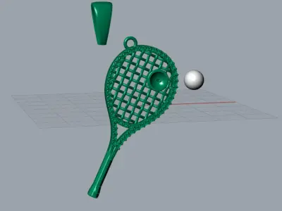 pearl tennis jewelry pendant pp0034 3D print model