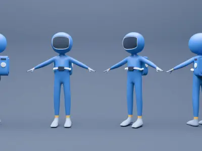 Astronaut 3D  Low-poly 3D model