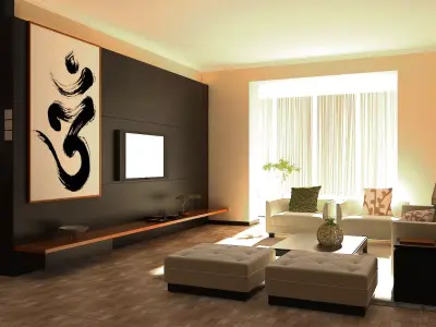 interior design for living room Low-poly 3D model