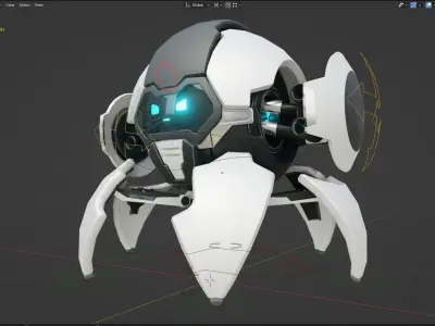 Spider Robot Low-poly 3D model order