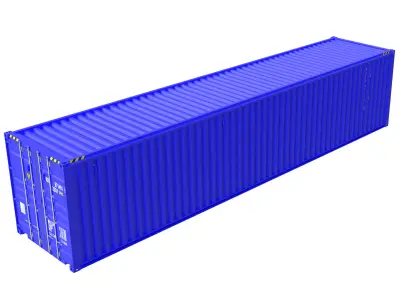 Two-door blue transport 40ft container  3D model
