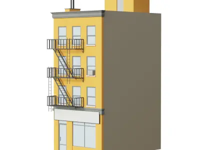 Apartment Building 5 Low-poly 3D model
