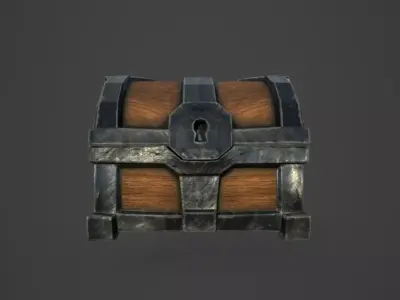 Chest of treasures Low-poly 3D model