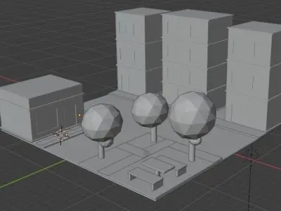Piece of city 3D model