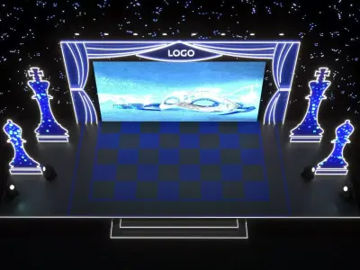 Chess Theme Event Stage 3D model