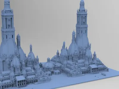 Eastern fantasy Exotique temple of heroes 1 3D model 3D model