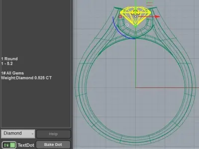 unisex diamond ring 3D print model purchase