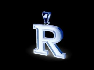 letter R pendant  3D print model