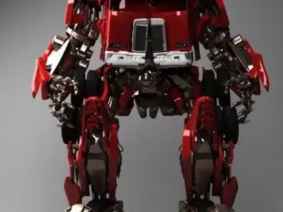 Prime robot with wheels 3D model