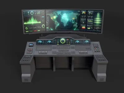 Control Desk 1  Low-poly 3D model