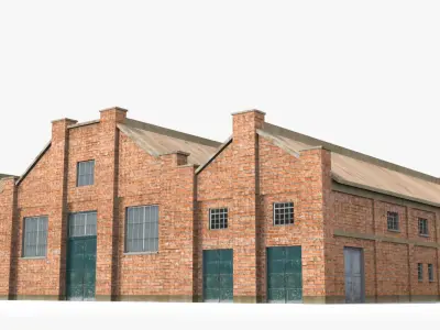 Factory x11 Low-poly 3D model