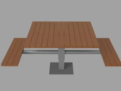 Disabled Picnic Table Low-poly 3D model