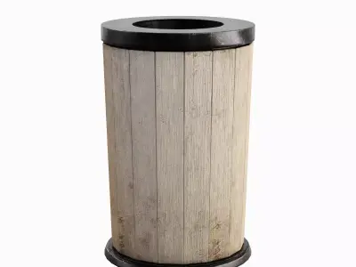 Street Trash Can B 02 Low-poly 3D model