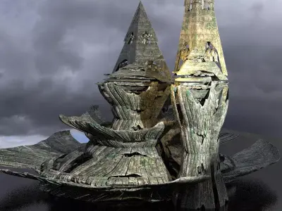Ancient Alien Flower Temple Ruins  3D model