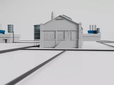 Factory Building Low-poly 3D model buy