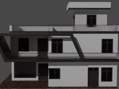 Simple Modern House 3D model