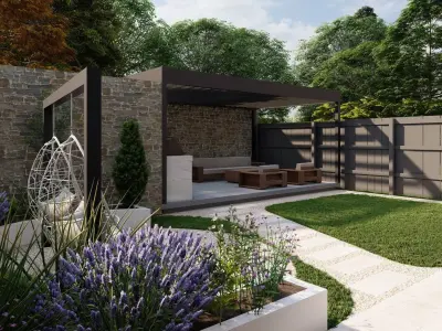 Garden Landscape 3D Model - SketchUp and Lumion Scene-PLAN 3D model