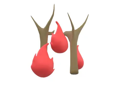 Wildfire Icon v1 001 Low-poly 3D model