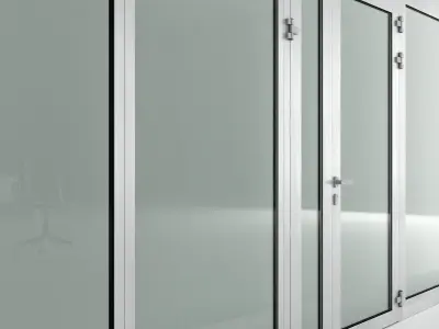 Glass fire doors and partitions Nayada Low-poly 3D model