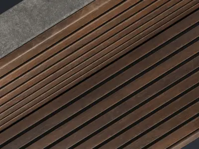 Modern Outdoor Bench 32 PBR Game Ready Low-poly 3D model