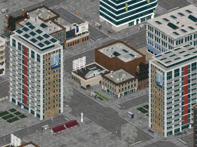 Highresolution city model groups 3D model