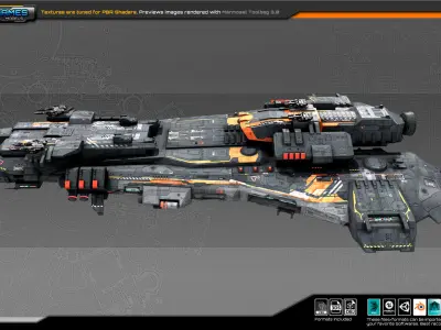 Federation Destroyer K4 Low-poly 3D model