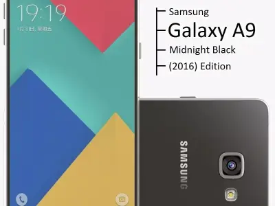 Samsung Galaxy A9 2016 Midnight Black 3D model