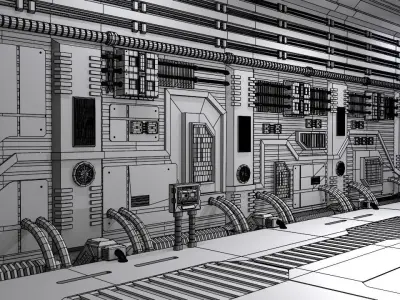 Scifi Hangar  3D model